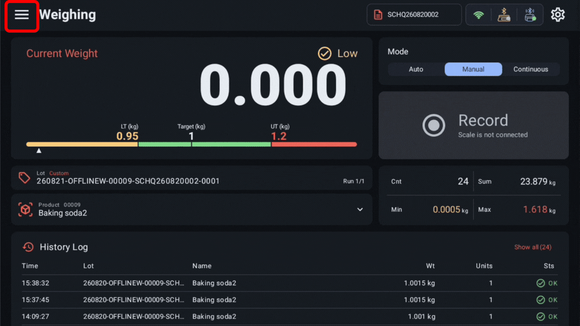 ภาพสาธิตหน้า Subscription ของ WeWeigh บน Android แบบเคลื่อนไหว